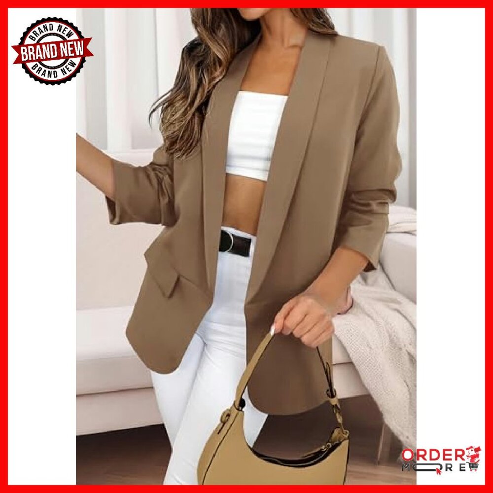 Oversized Blazer Lightweight Polyester Open Front… - image 4